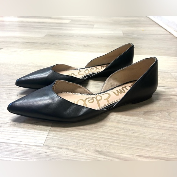 Sam Edelman Shoes Rodney D'Orsay Flats Black Leather Pointed Toe Women Sz 12 - Picture 9 of 14